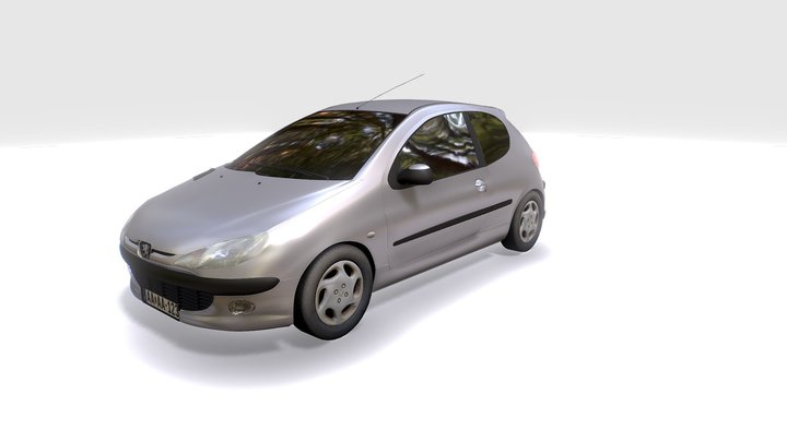 Peugeot 206 rigged 3D Model