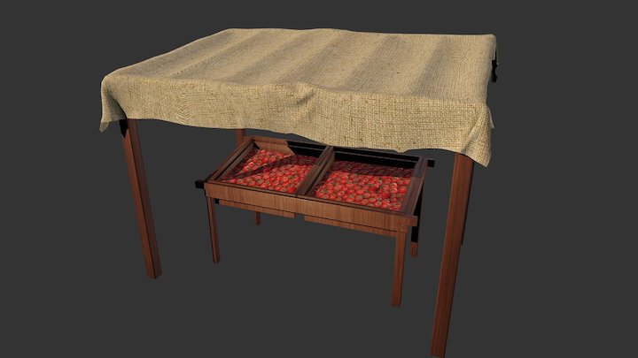 Market Stand 3D Model