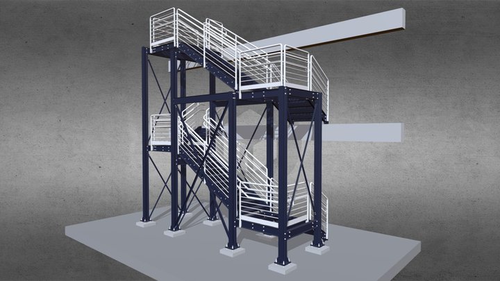 Estudo Escada metálica 3D Model