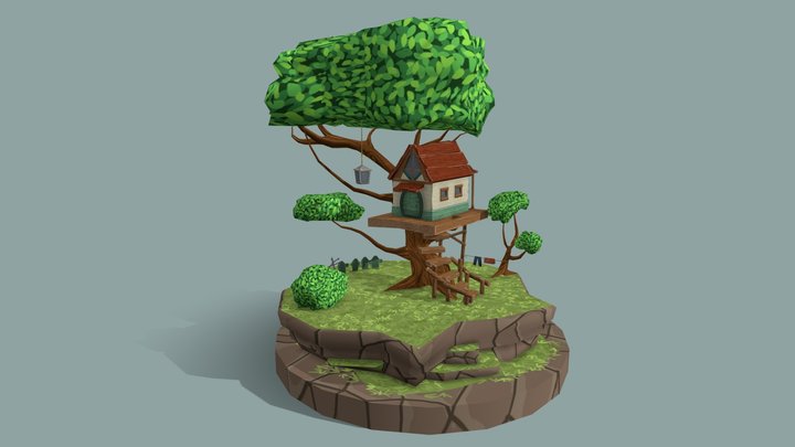 Treehouse Diorama 3D Model