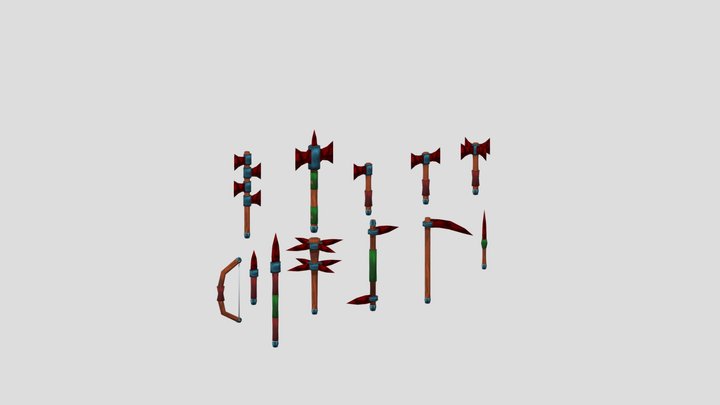 hand paint weapon 3D Model