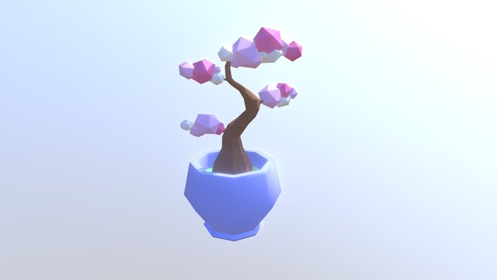 Low-Poly Bonsai 3D Model