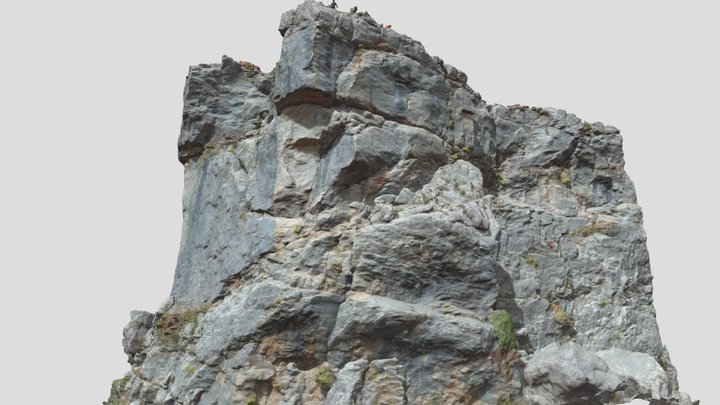 Huge Boulder Cliff Rock Drone Scan 3D Model
