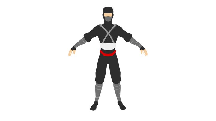 Low-poly Ninja 3D Model
