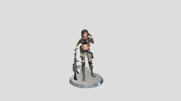 gun girl 3D Model