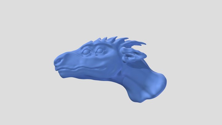 Four Eyed Dragon Bust Sculpt 3D Model
