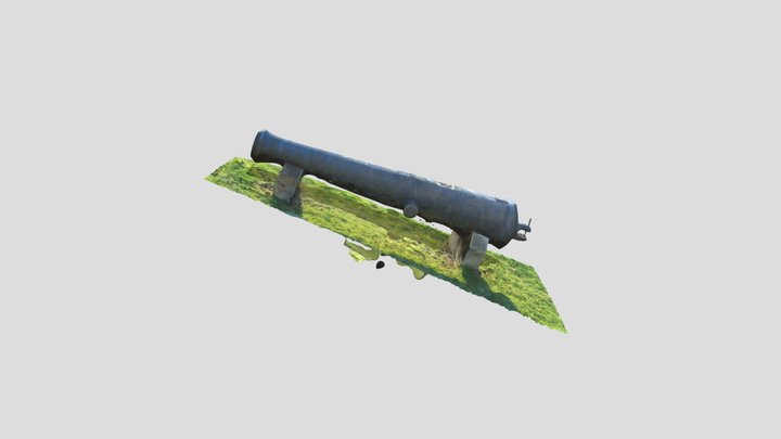 Decimated Cannon 3D Model