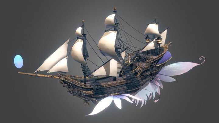 Fairy Sailing Ship 3D Model