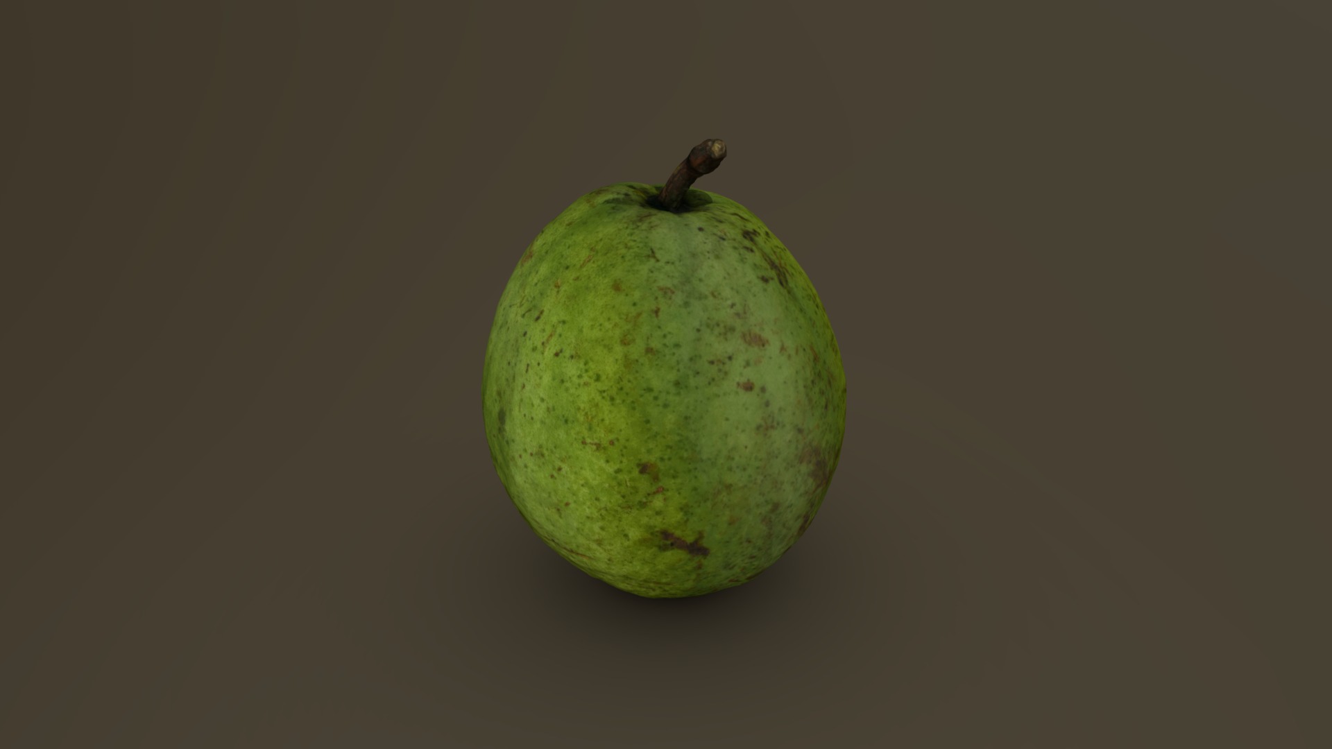 3D model Guava 01 - This is a 3D model of the Guava 01. The 3D model is about a green apple on a black background.