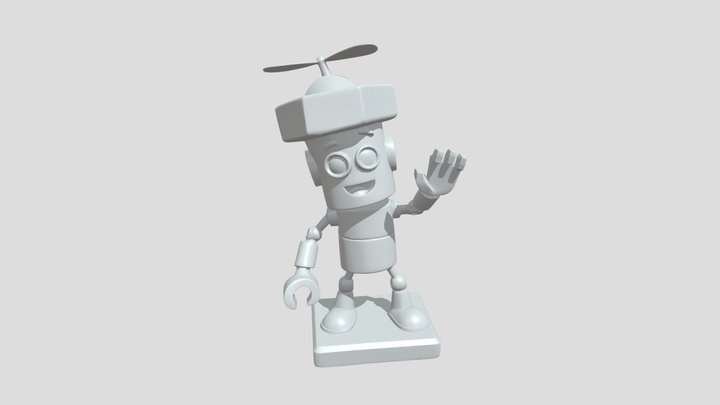 A friendly robot figurine 3D Model