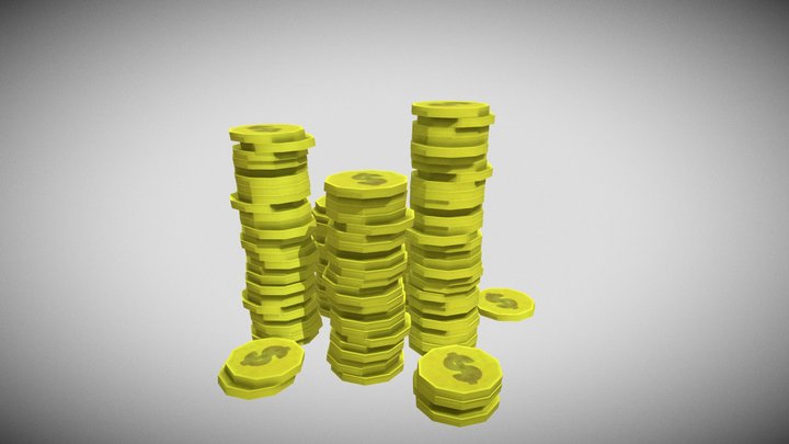 Currencies- Montaña de monedas 3D Model