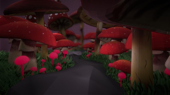 Mushrooms -Dreamcore 3D Model