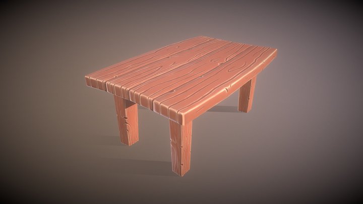 Stylized wooden table 3D Model