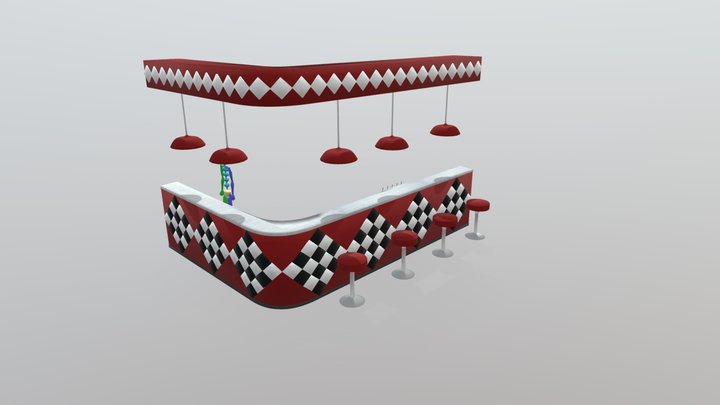 Retro Diner Bar 3D Model