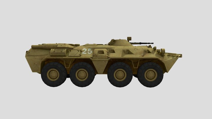 Low Poly Battle Tank 3D Model