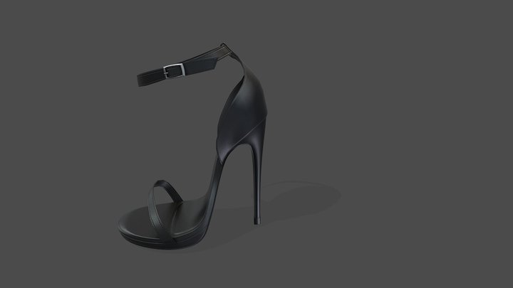 Female Ankle Straps High Heel Shoes 3D Model