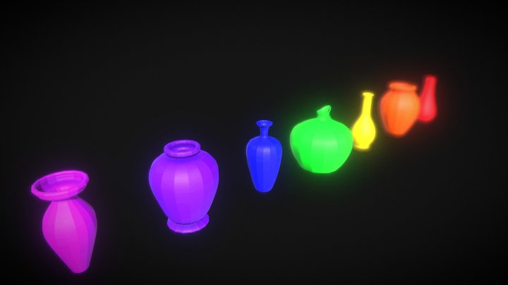 Aesthetic Vases - Low Poly 3D Model