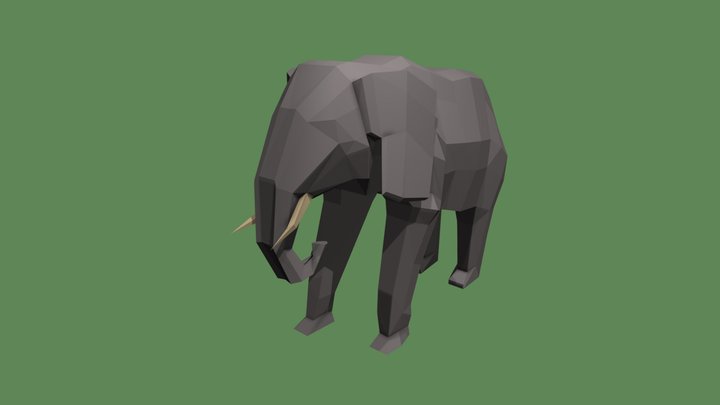 low poly elephant WIP 3D Model