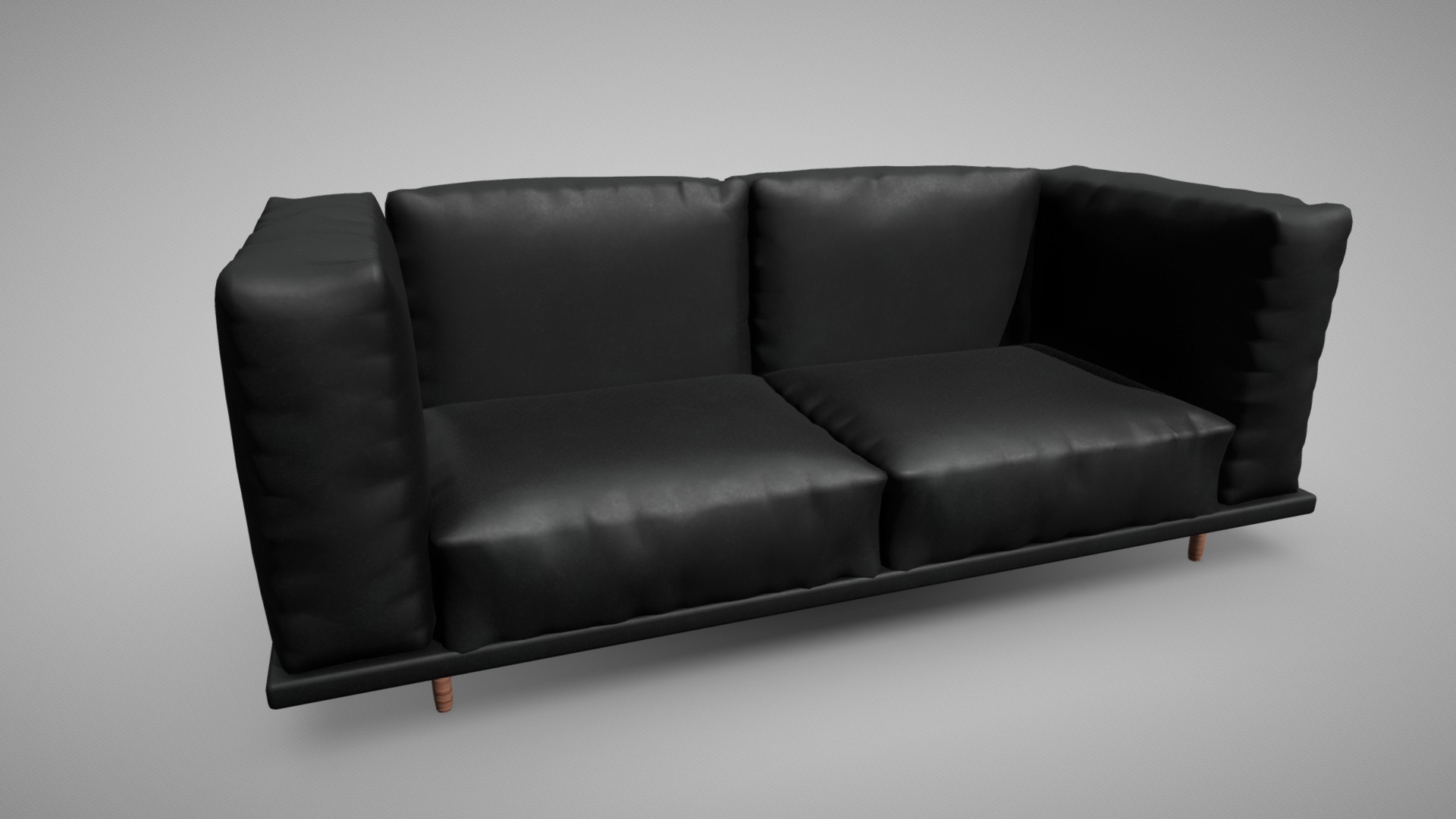 3D model Couch - This is a 3D model of the Couch. The 3D model is about a black couch with a white background.