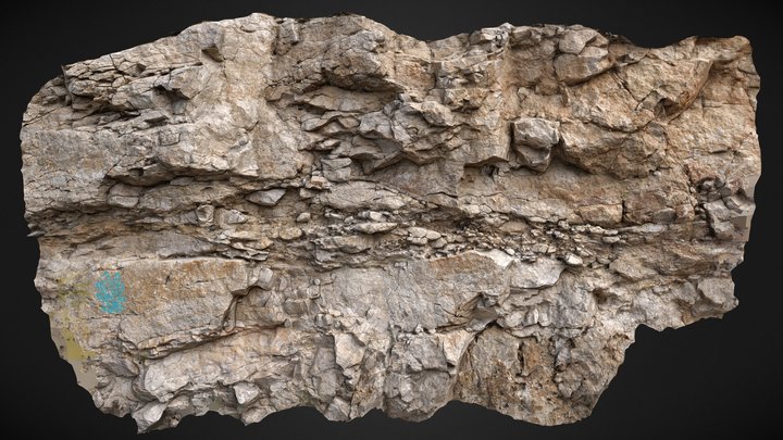 Limestone outcrop 4 PBR 3D Model