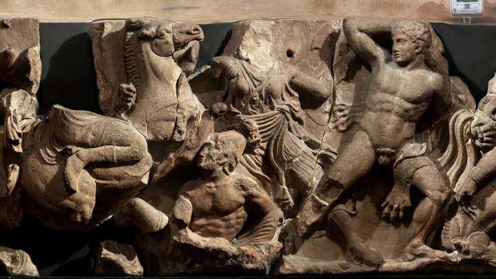 The Bassae Frieze - Greeks fighting Amazons 3D Model