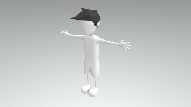 CARTOON KID - LOWPOLY (UNTEXTURED) 3D Model