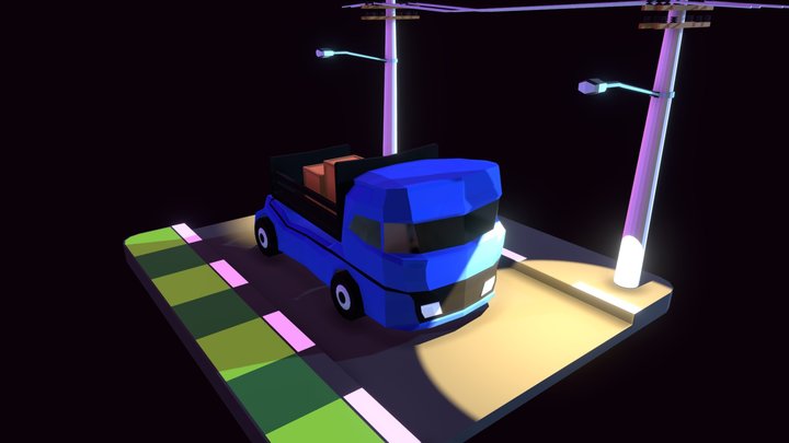 Truck Cartoon 3D Model