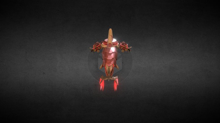 stylised Spaceship 3D Model