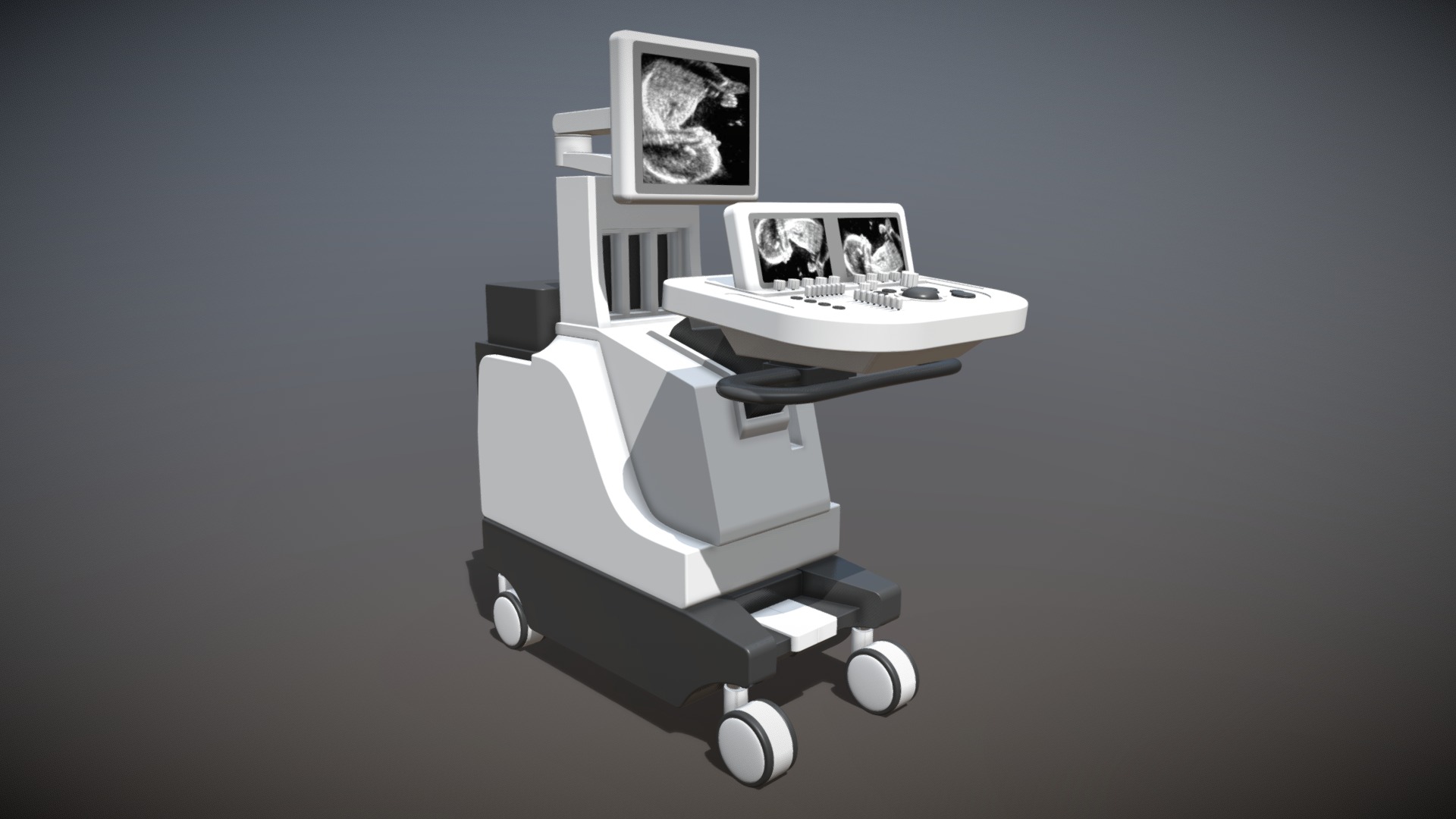 3D model Ultrasound - This is a 3D model of the Ultrasound. The 3D model is about a white chair with a table and a white table with a white table.