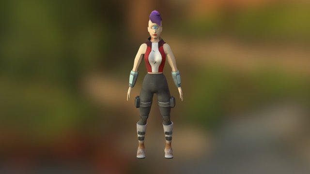 Leela- Futurama, Borderlands style 3D Model