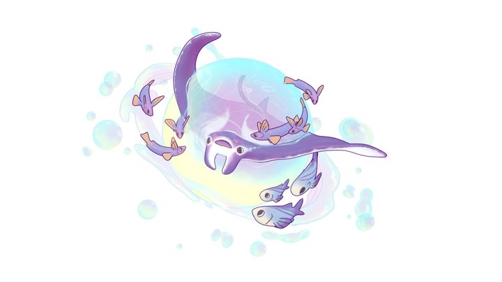 Cute manta ray 3D Model