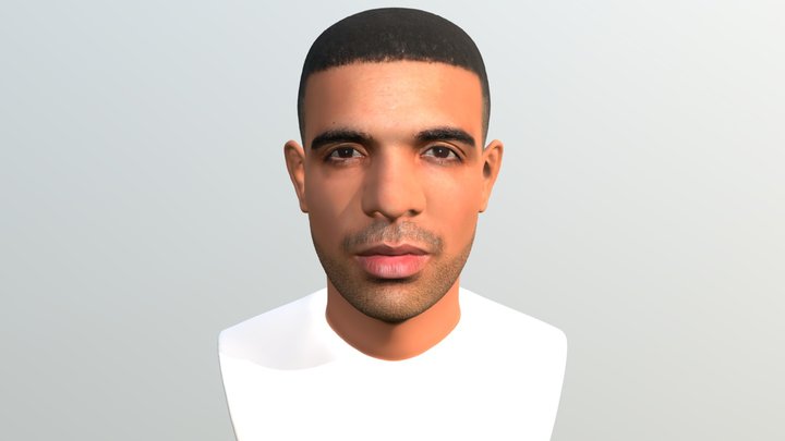 Drake bust ready for full color 3D printing 3D Model