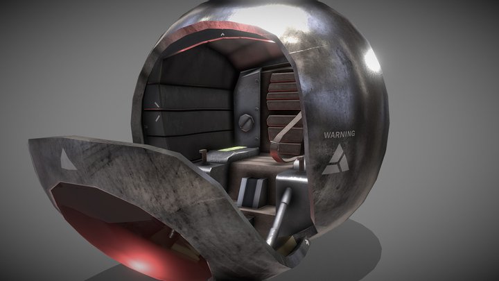 DBZ space pod LOW POLY-NO BAKE 3D Model