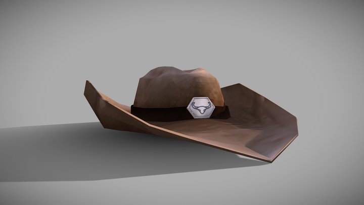 Lowpoly Cowboy Hat 3D Model