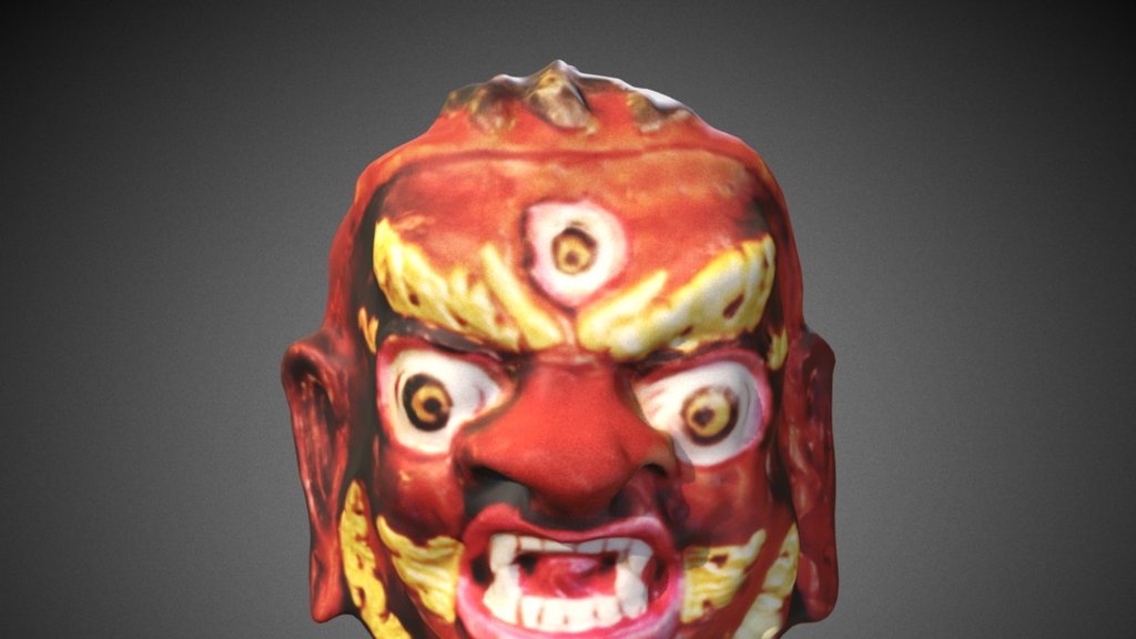 Mask Buthan Low Poly