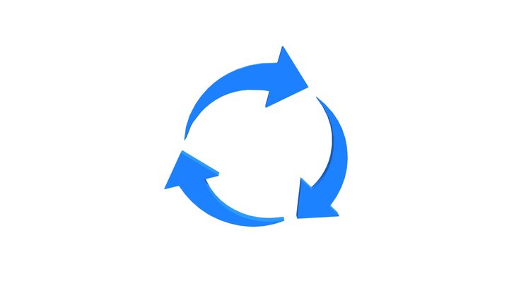 Three Arrow Circle Sign Reload, Loop Symbol 3D Model