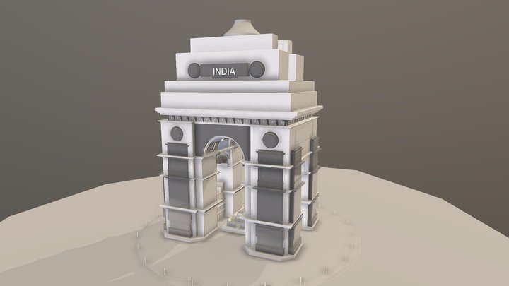 India Gate High Poly Model 3D Model