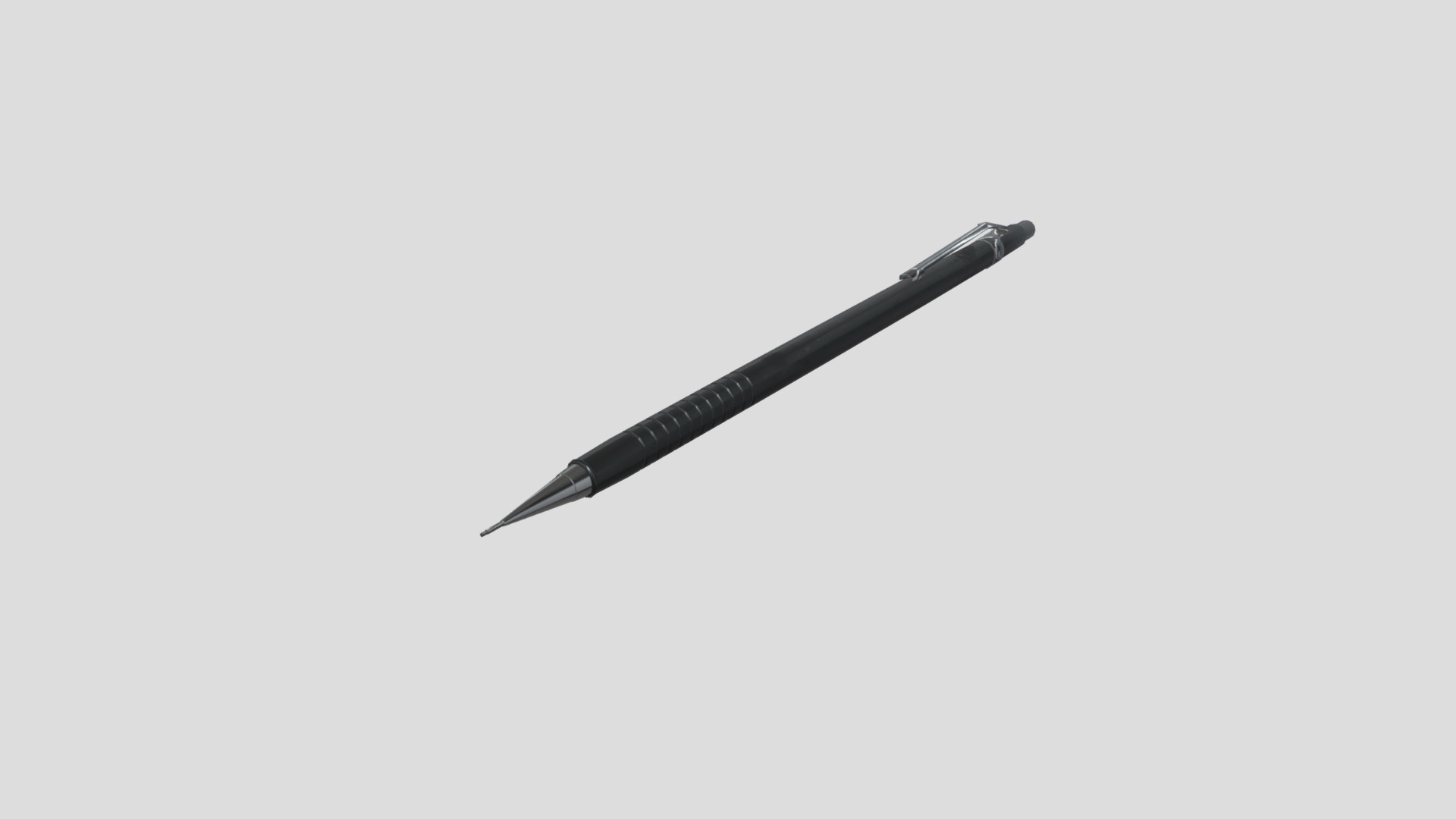 3D model Mechanical Pencil - This is a 3D model of the Mechanical Pencil. The 3D model is about a black and silver pen.