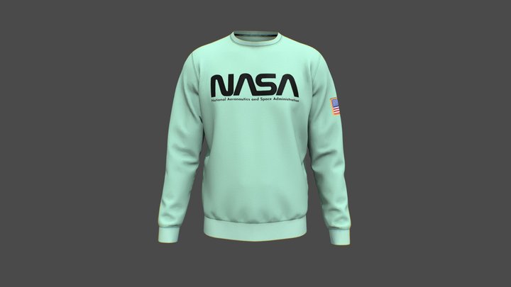 Men NASA Sweatshirt Apparel 3D Model