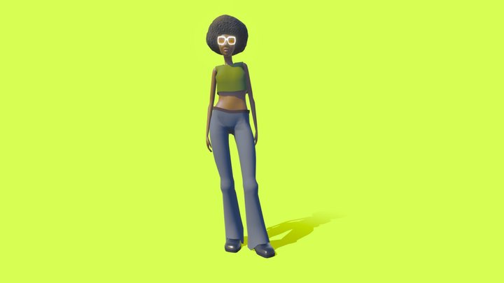 Kim. low poly character 3D Model
