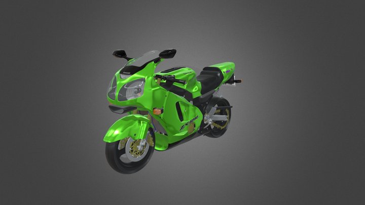 2000 Kawasaki Ninja ZX12R 3D Model