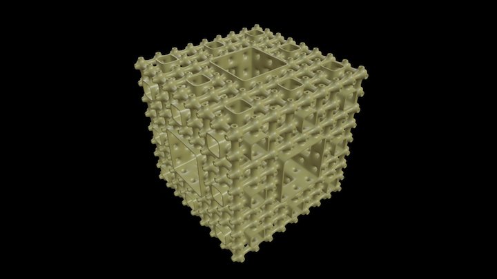Menger Sponge Macaroni 3D Model
