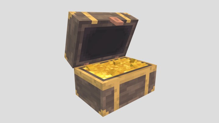 Opened Treasure Chest 3D Model
