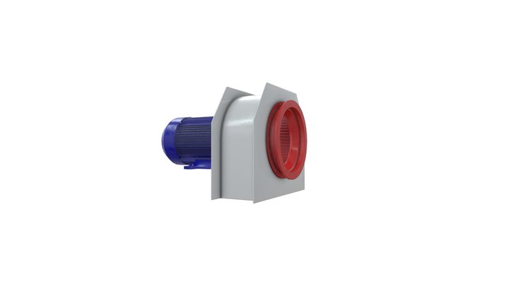 Traction Motor Blower V2 3D Model