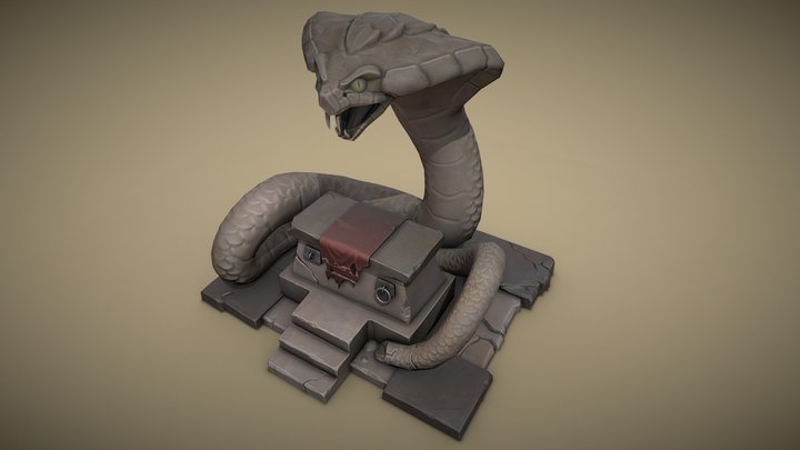Stylized Snake Altar 3D Model