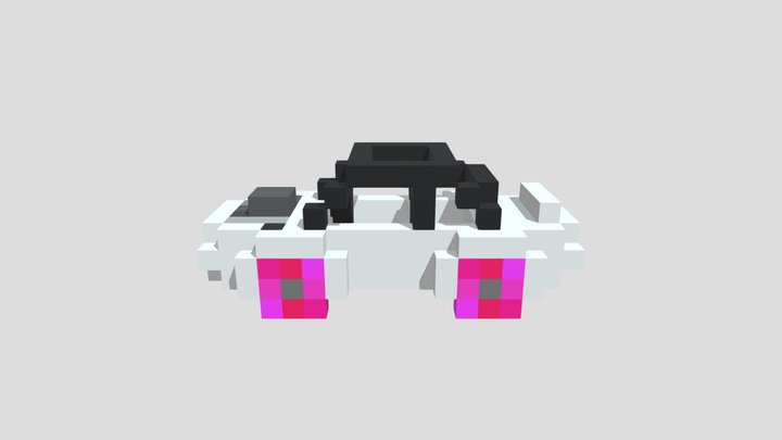cyberpunk car voxel 3D Model