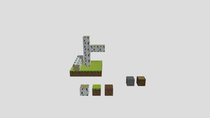 5 Minecraftblocks Finished Diorama 3D Model