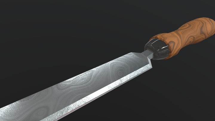Onyx Damascus Chisel 3D Model