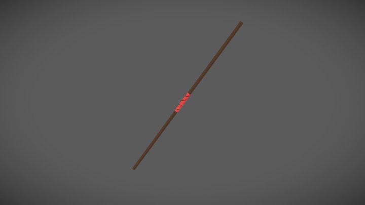 Low-poly Staff 3D Model