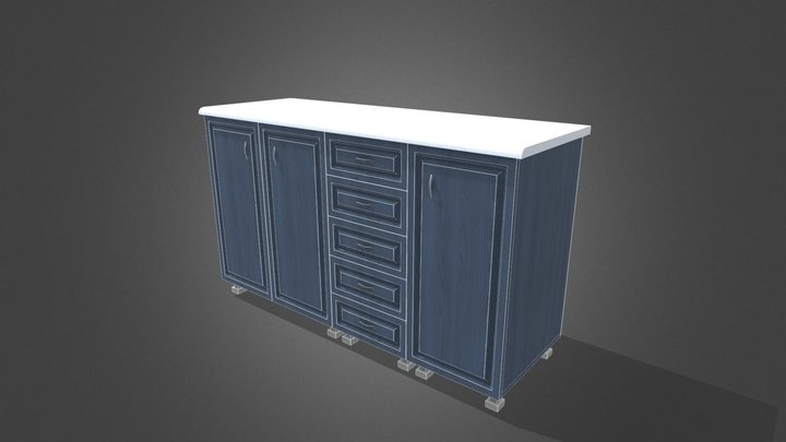 Blue kitchen cabinets 3D Model